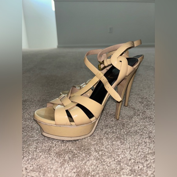 Saint Laurent Tribute, leather platform sandal - Picture 10 of 12